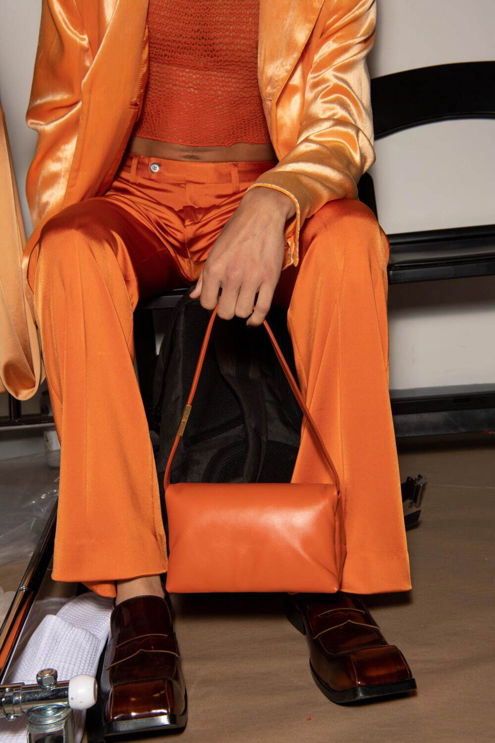 マルニ MARNI かごバッグ ハンドバッグ レディース オレンジ