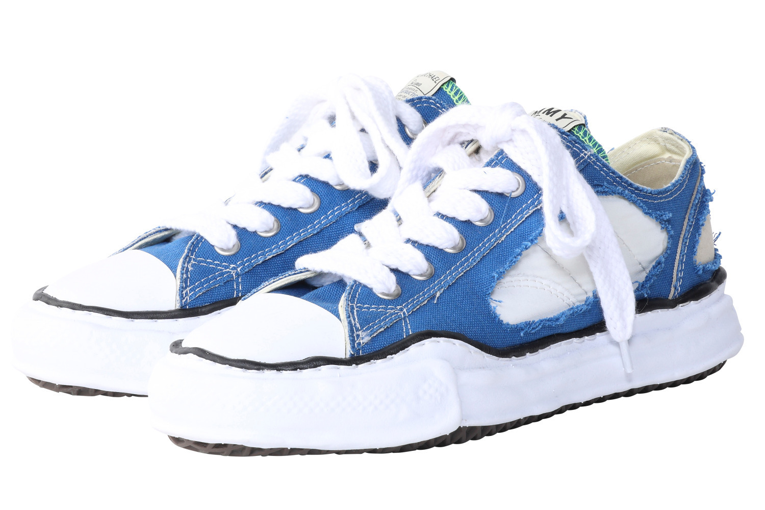 メゾン ミハラヤスヒロ×ミシェル、“下地が覗く”ダメージ仕様のローカットスニーカー