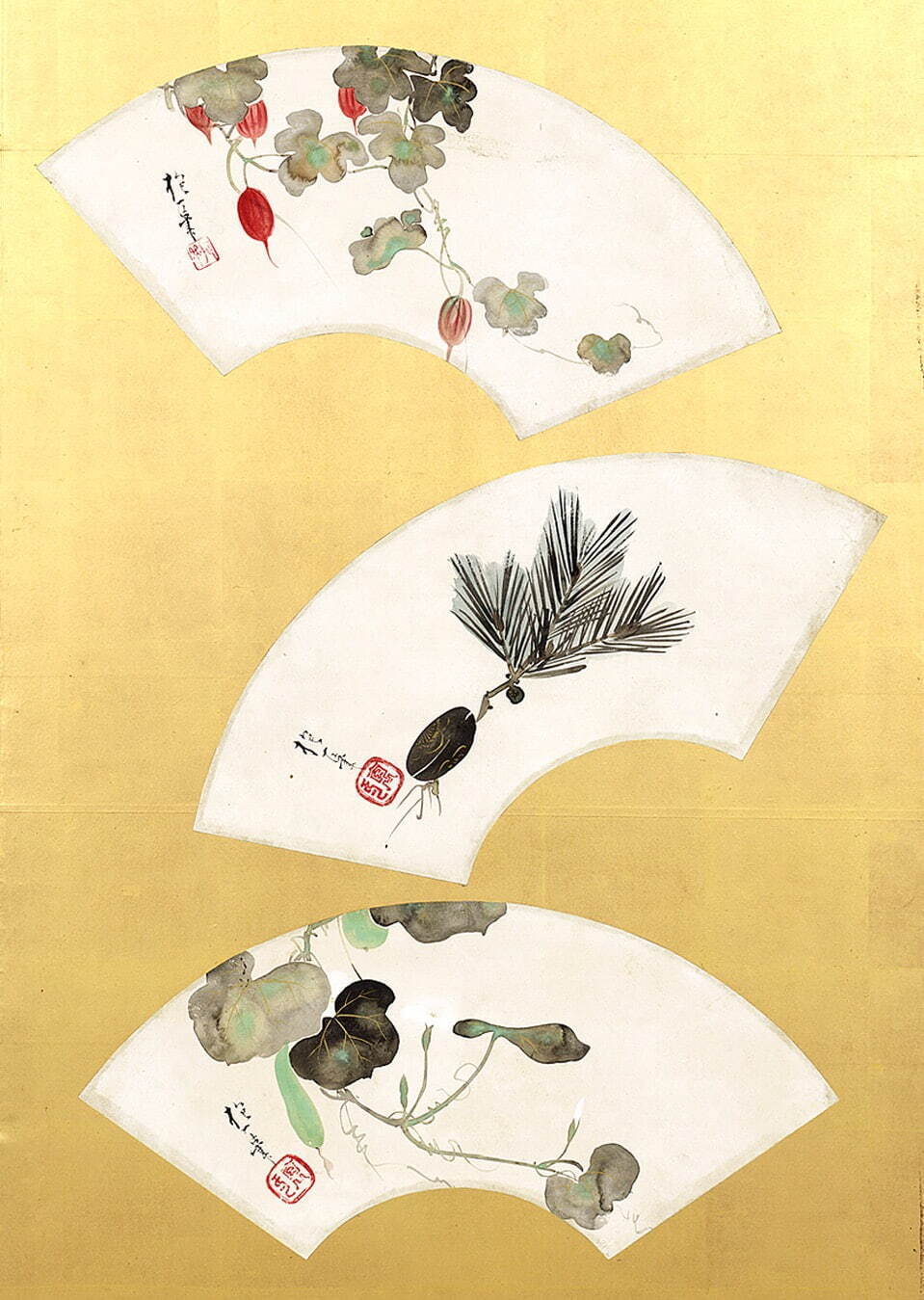 酒井抱一 《扇面貼交屛風》(右隻・部分) 江戸後期 細見美術館蔵