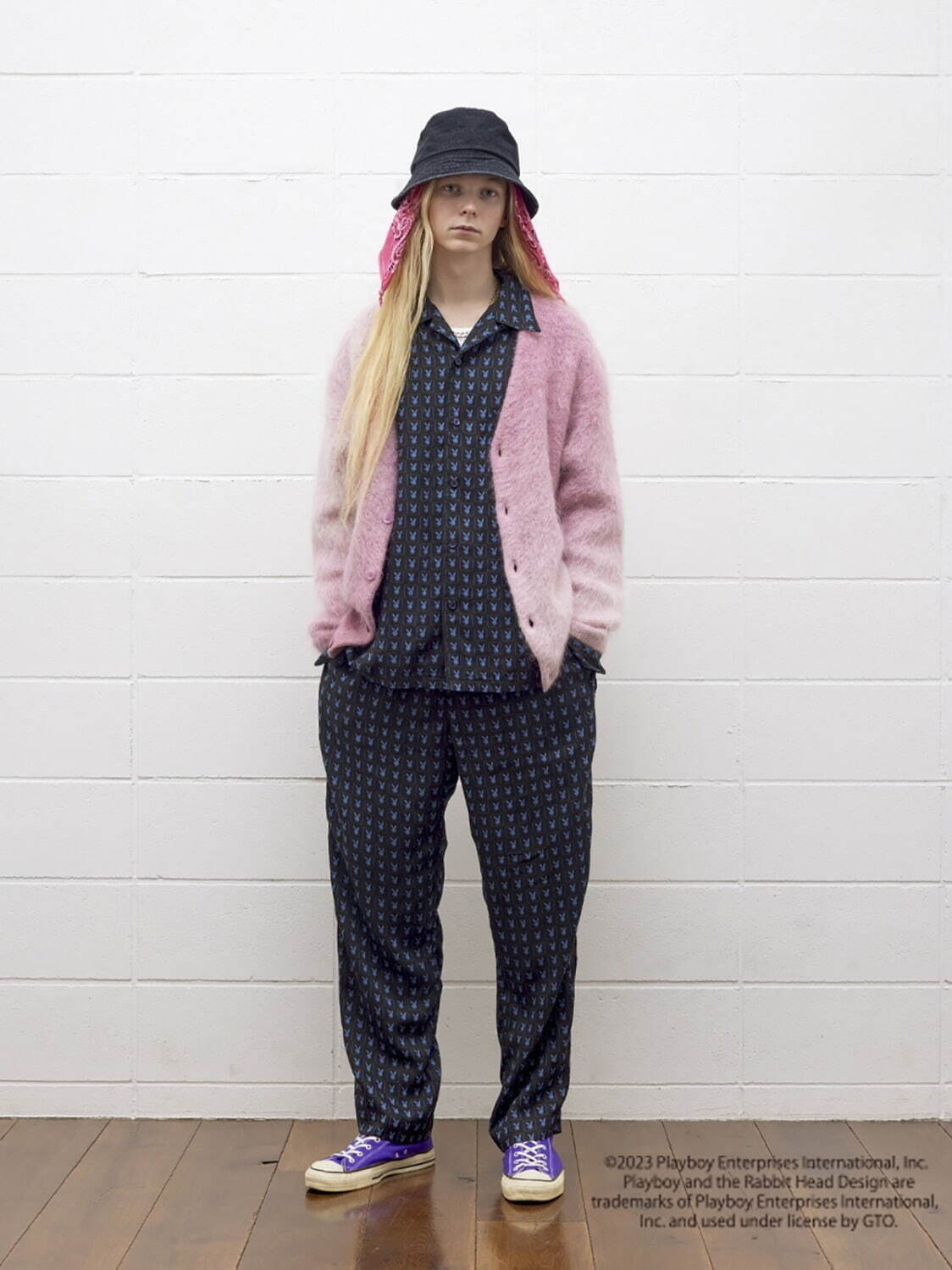 アンユーズド×プレイボーイ「ラビットヘッド」総柄シャツや
