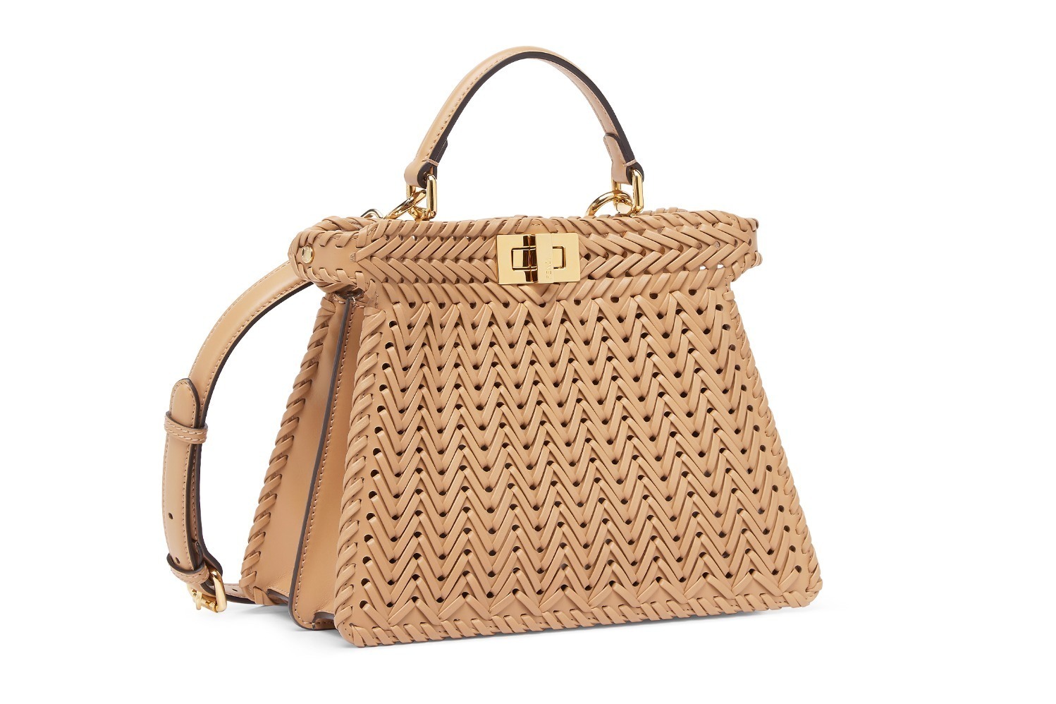 23FW【FENDI】ピーカブーISeeU Medium インターレースレザー Peekaboo ISeeU Medium Leather Rose Black | Fendi