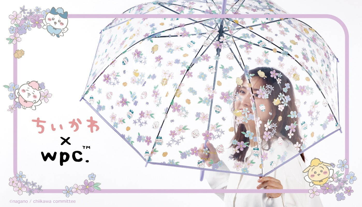 ちいかわ、ハチワレ、うさぎが妖精に！Wpc.とのコラボビニール傘、水彩画タッチで“花畑”を表現｜写真1