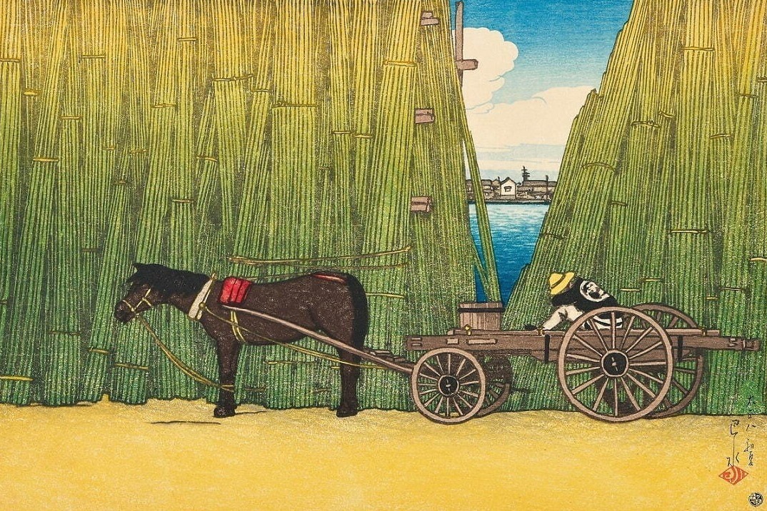 真作木版画　伊東深水【春の雪】昭和16年　限定200部　渡邊版　川瀬巴水同門 Yahoo!オークション -「伊東深水 木版画」の落札相場・落札価格