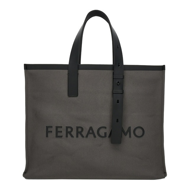 フェラガモ新作メンズバッグ、大きなロゴ入りコットン×リネンのトートバッグ｜写真7
