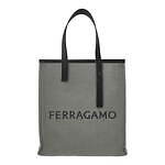 フェラガモ新作メンズバッグ、大きなロゴ入りコットン×リネンのトートバッグ｜写真5