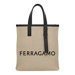 フェラガモ新作メンズバッグ、大きなロゴ入りコットン×リネンのトートバッグ｜写真3