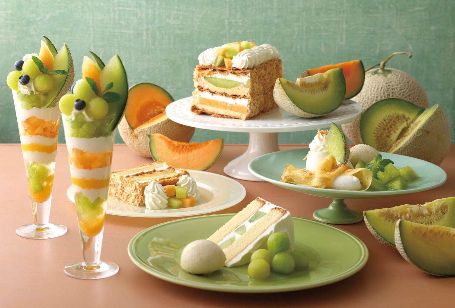 キハチ カフェの初夏限定メロンスイーツ、アフタヌーンティー＆“サクサク”メロンパイなど