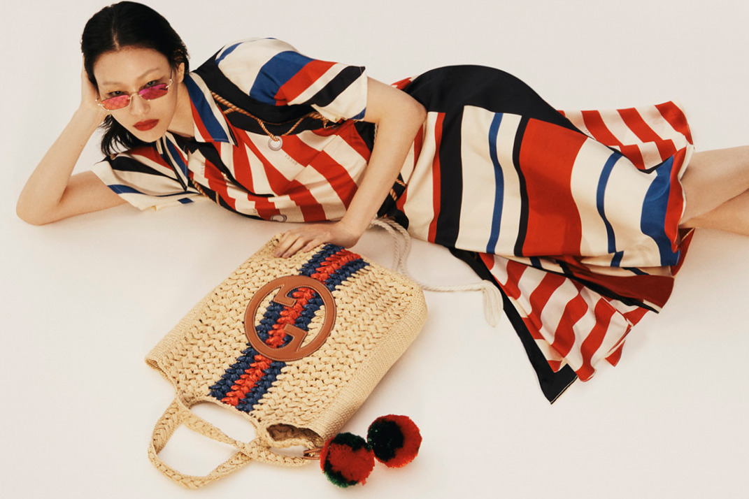 カゴバッグ｜グッチ23春夏新作、“ロゴレザーパッチ付き”かごバッグ＆ラフィア素材の「ジャッキー 1961」バッグ