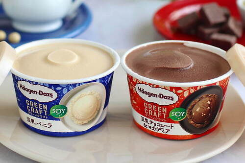 ハーゲンダッツの植物性ミルクアイス「グリーン クラフト」豆乳バニラ＆豆乳チョコレート、全国販売へ