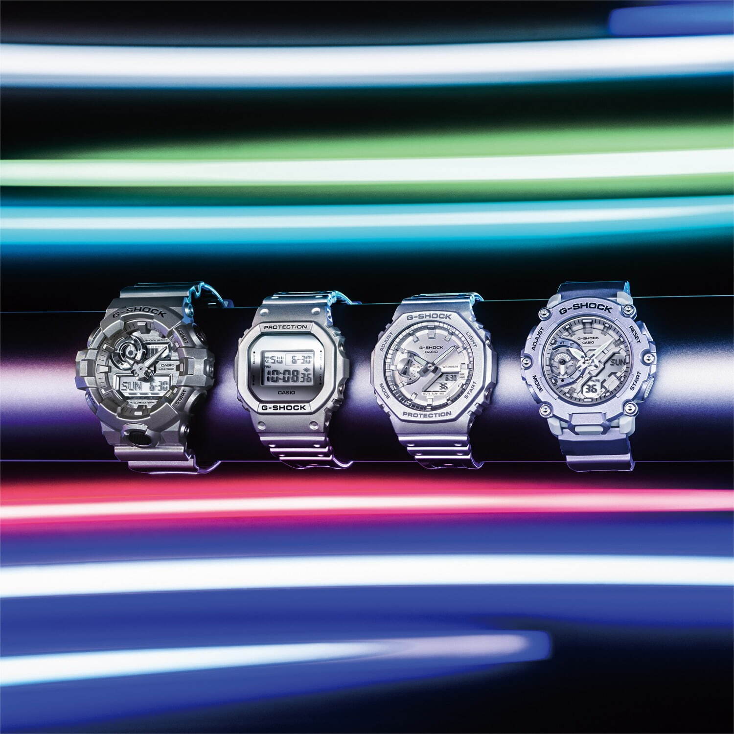 G-SHOCKからメタリックシルバーの新作腕時計、無機質で近未来的な輝き｜写真1