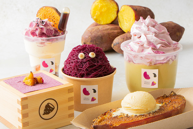 クリームソーダ｜“さつま芋尽くし”のスイーツカフェ「いもやいもこ」原宿に、紫芋モンブランソフトや熟成焼き芋