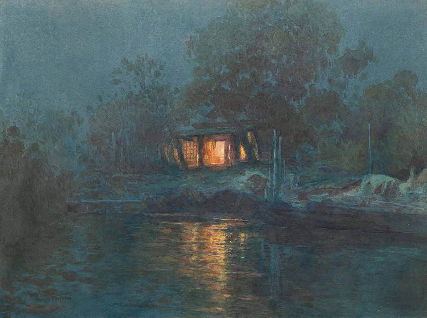 吉田博 《夜の灯》