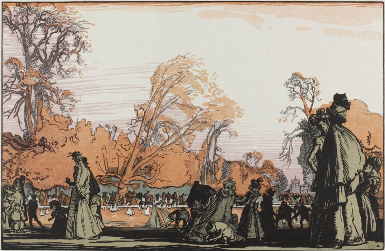 オーギュスト・ルペール 《チュイルリー公園の池》
1898年　木版(多色)　町田市立国際版画美術館