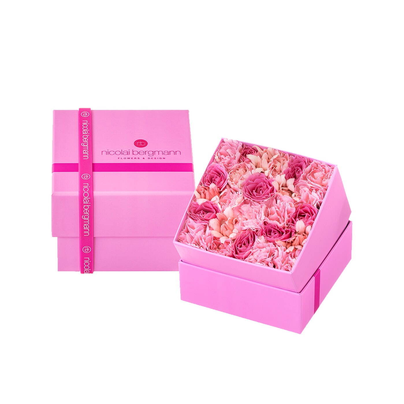 サマー限定フレッシュフラワーボックス
S(11×11×H9cm) 4,840円、M(15×15×H9cm) 8,690円