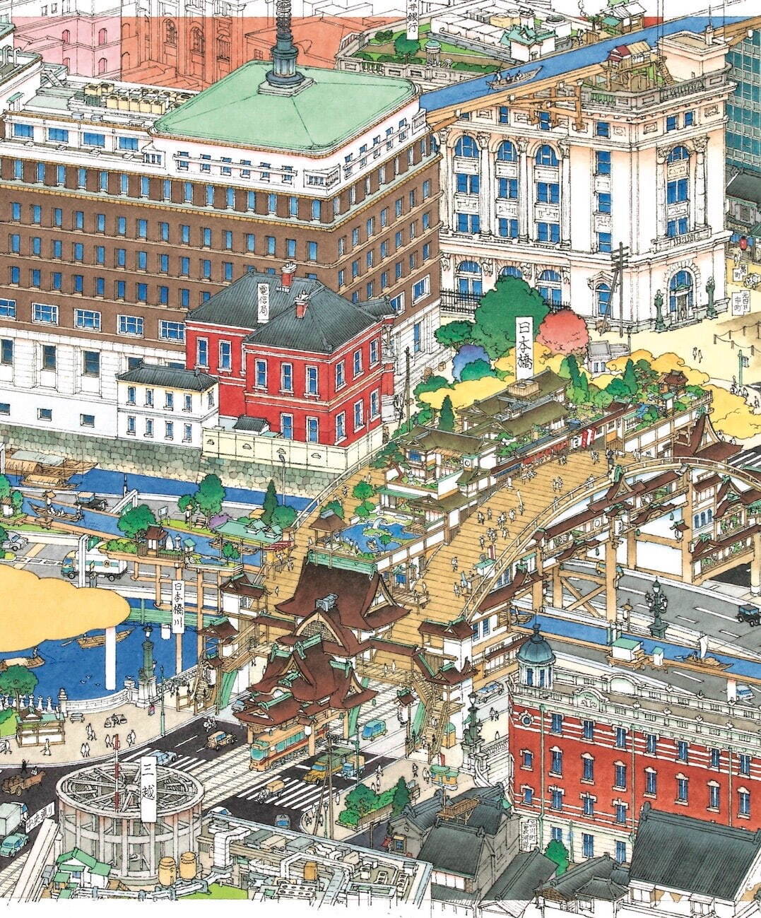 山口晃 《日本橋南詰盛況乃圖》(部分図)　2021-23年　作家蔵
©YAMAGUCHI Akira, Courtesy of Mizuma Art Gallery