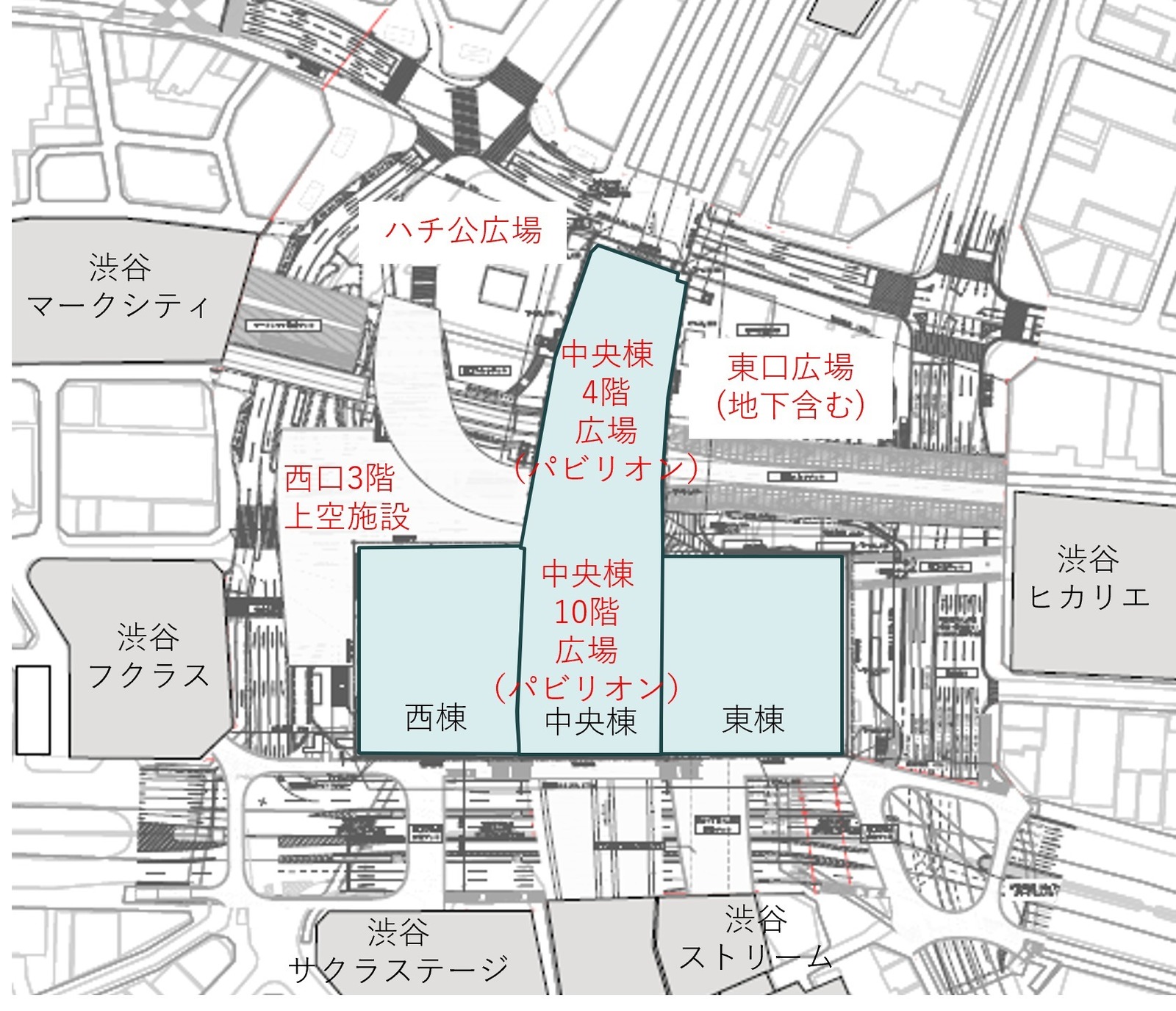 渋谷スクランブルスクエア「中央棟」「西棟」31年度に完成、JR渋谷駅の東西南北を結ぶ歩行者空間も誕生｜写真8