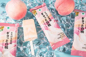 ファミマ新作アイスバー「とろける食感 ぎゅっと白桃」果汁感たっぷり！濃厚＆さっぱりの2層仕立て｜写真1