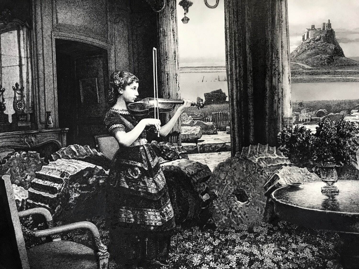 小川立夫、【湖辺の村】、希少な大判額装用画集より、美品、日本人画家、新品額装付 小川立夫、【湖辺の村】、希少な大判額装用画集より、美品、日本