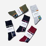 アンリアレイジ×シックストックスのコラボ靴下第2弾、“パッチワーク柄”の全5色展開で｜写真1