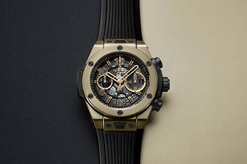 ウブロの腕時計「ビッグ・バン」金×セラミックの高耐傷性素材“18K マジックゴールド”仕様で