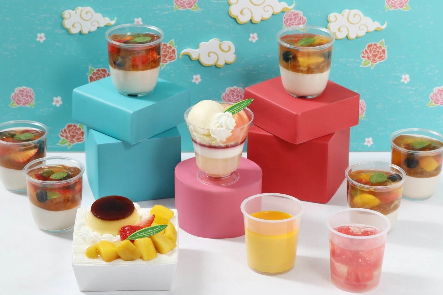 パステルの台湾スイーツ、“ジャスミン茶や東⽅美⼈茶”プリン＆“白桃添え”ピーチメルバ