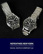 ネペンテス ニューヨーク×ナバル ウォッチの腕時計、簡単着脱ステンレスバンドのミリタリーウォッチ｜写真4