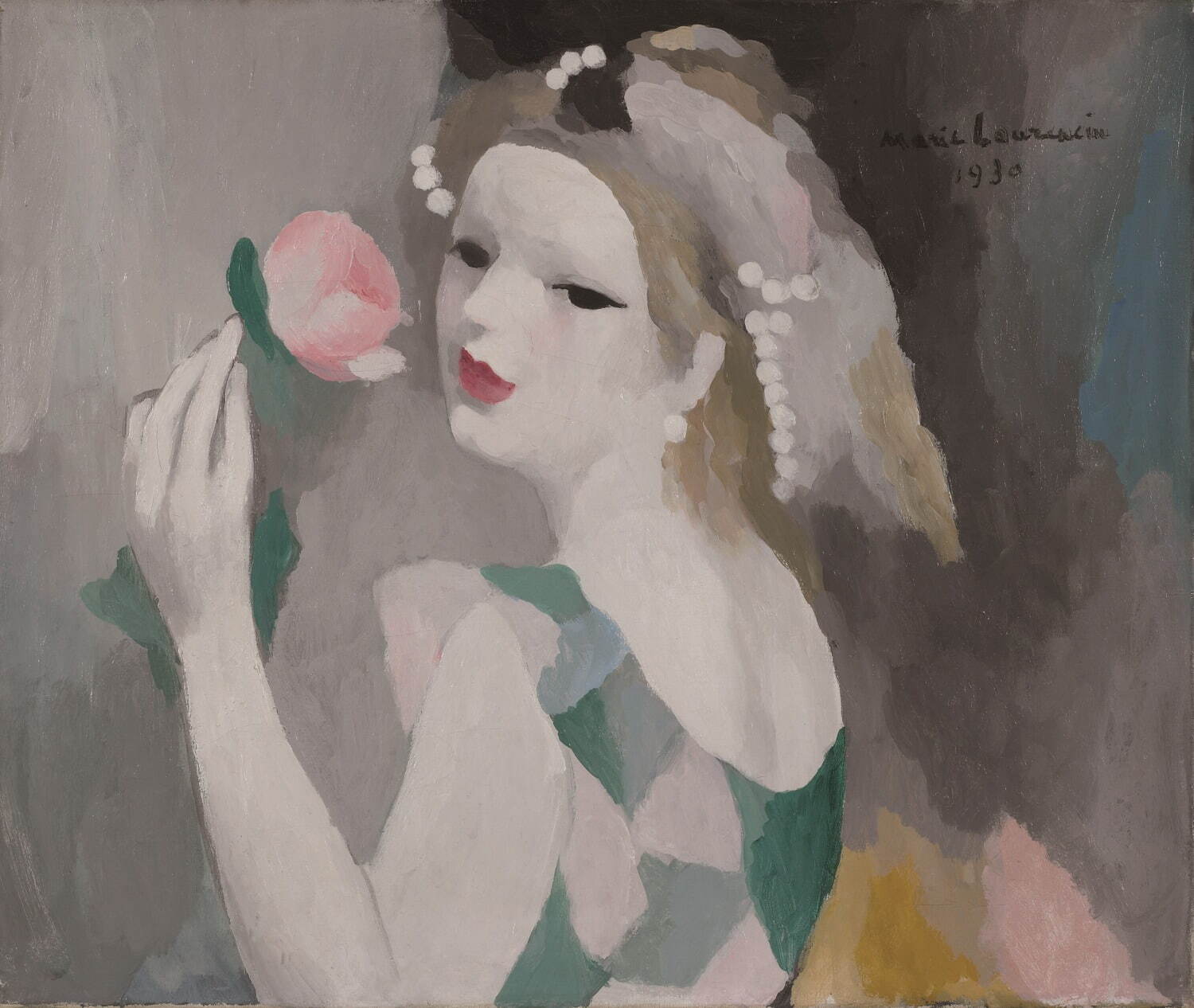マリー・ローランサン《ばらの女》1930年 油彩／キャンヴァス マリー・ローランサン美術館 © Musée Marie Laurencin