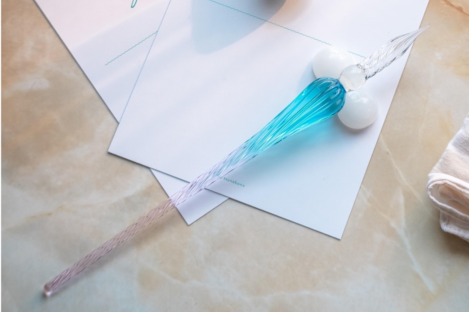 「空色のクリームソーダガラスペン」