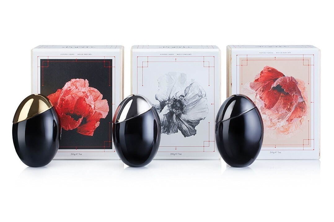 アレキサンダー・マックイーン“エッグ型”キャンドル、フリージア＆ピオニーやワイルドローズの香り