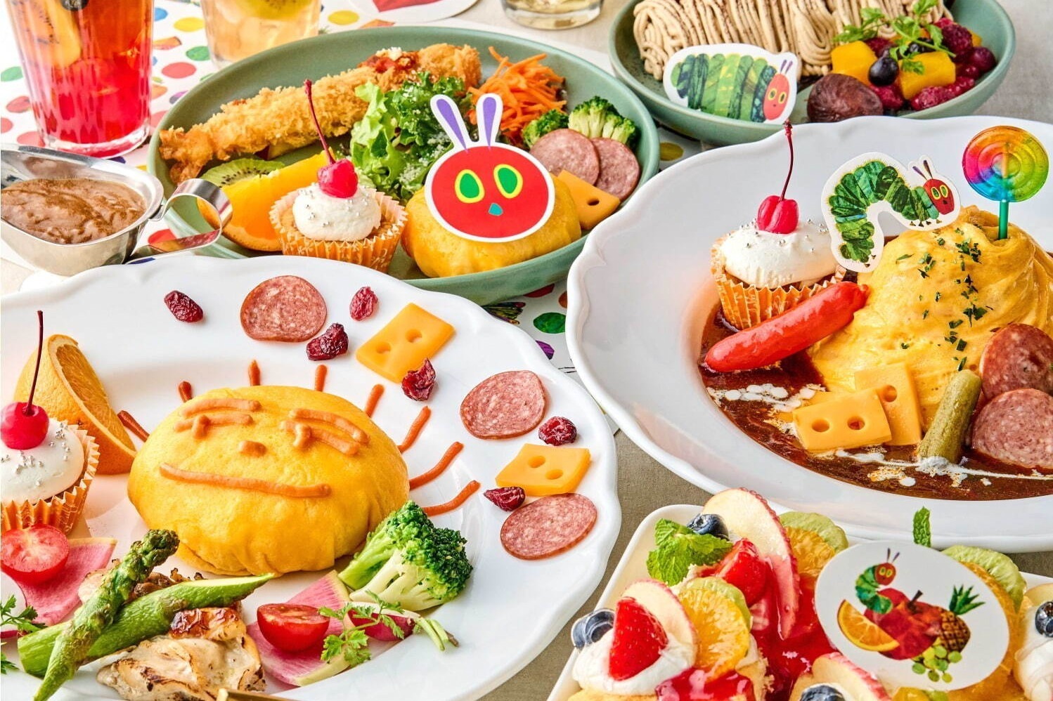 絵本『はらぺこあおむし』体験型コラボカフェが東京や静岡に、絵本の世界観着想のオムライス＆スイーツ