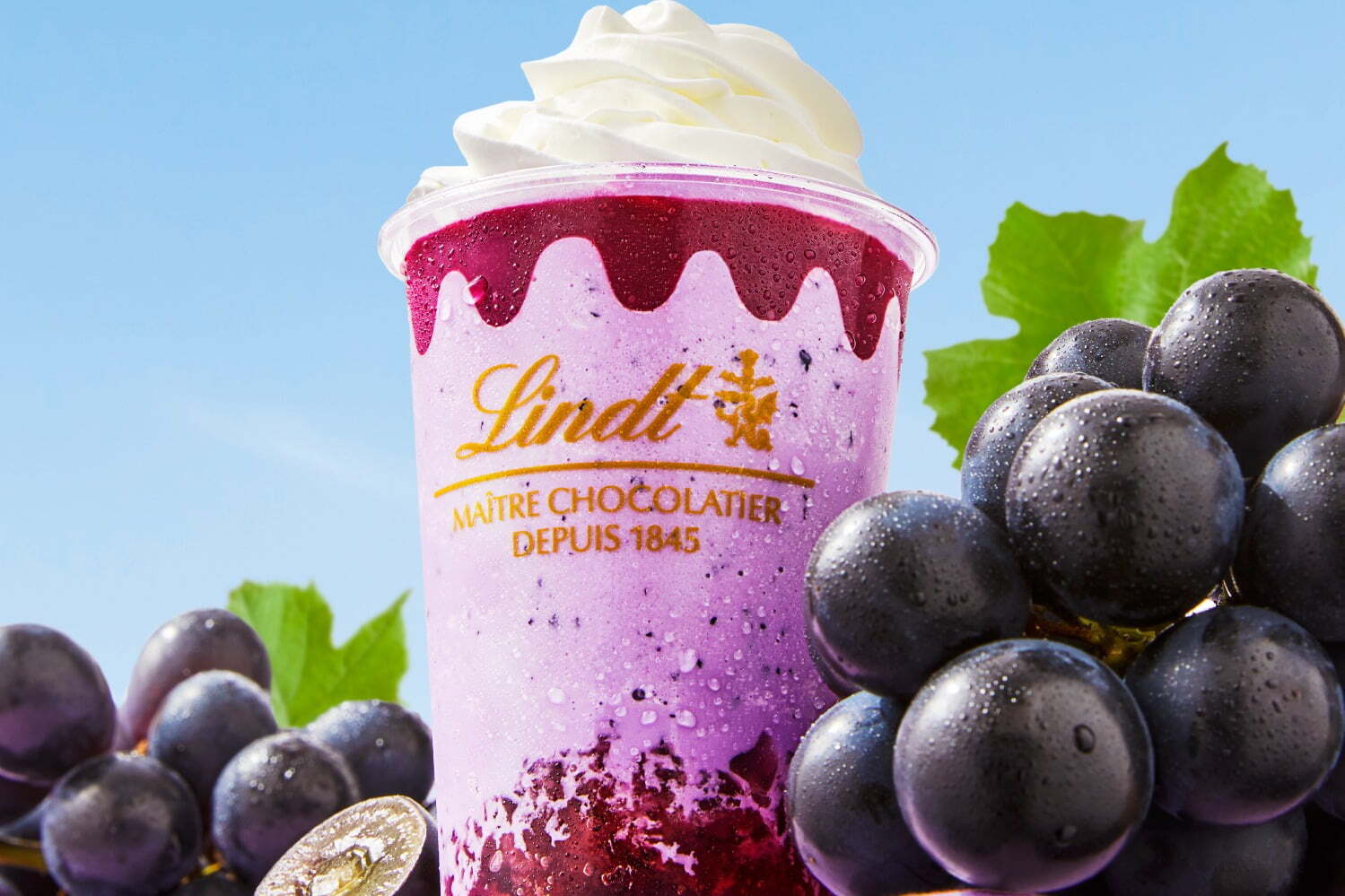 ぶどう｜リンツ“高級黒ぶどう増量”「ナガノパープルショコラドリンク」爽やかな甘さのヨーグルトエスプーマ