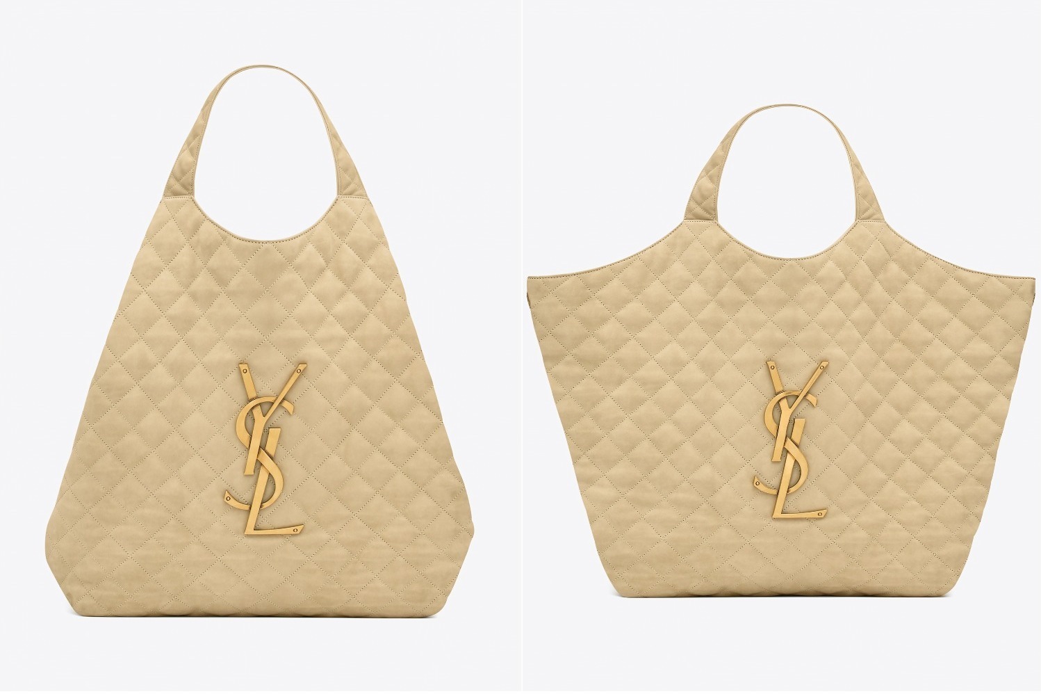 サンローランのビッグバッグ「イカール」“柔らかベージュ×大胆YSLロゴ輝く”23年秋の新色