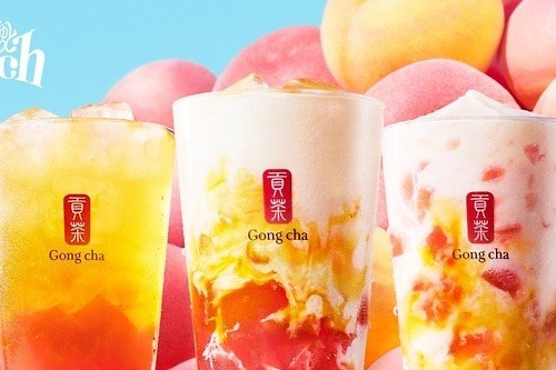 ゴンチャ夏限定ドリンク「ぎゅぎゅっとピーチ」ミルクティー・フローズンティー・フルーツティーの3種で