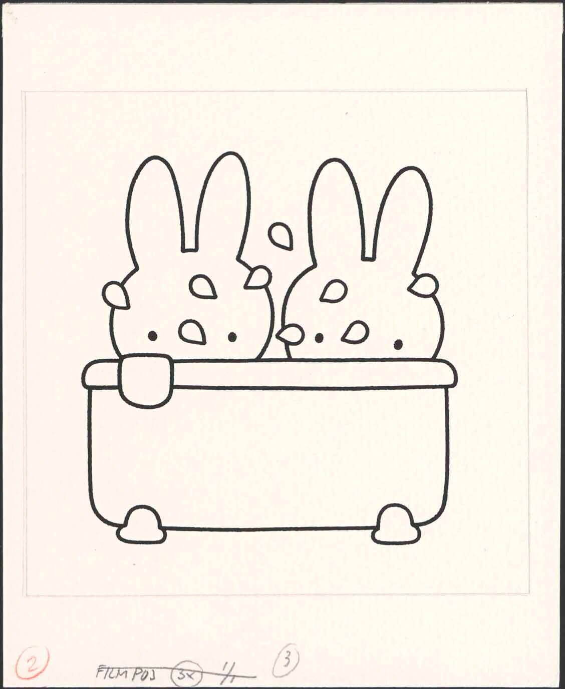 ディック・ブルーナ『うさこちゃん おとまりにいく』原画 1988年