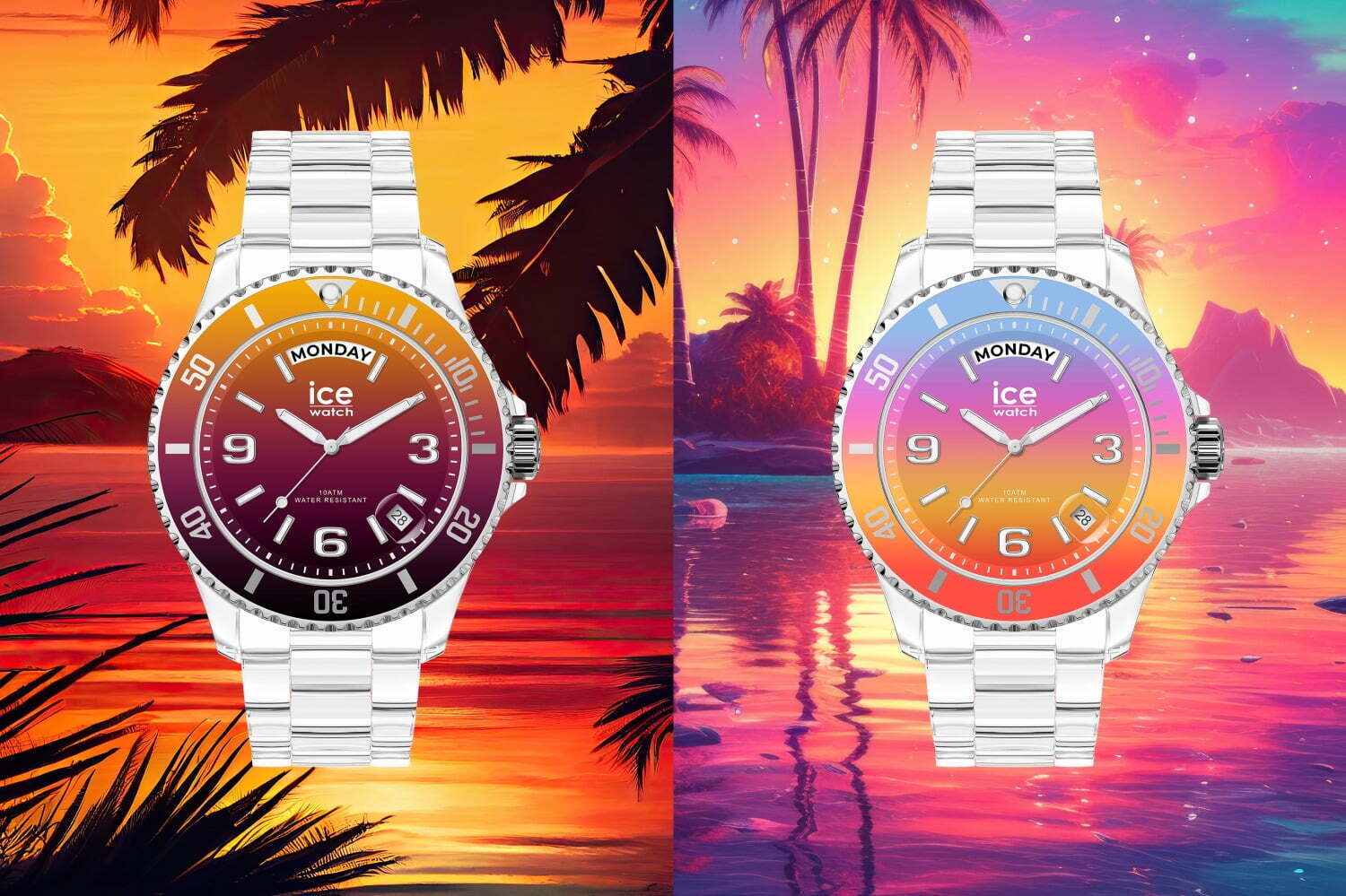 アイスウォッチ限定腕時計、“美しい夕暮れ”着想グラデーションダイヤル×クリアブレスレット
