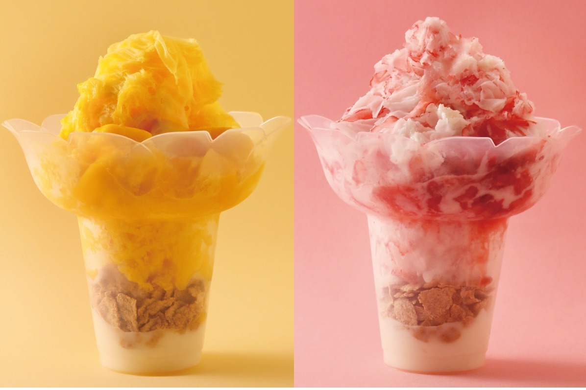 台湾発「ジ アレイ」夏限定ふわふわかき氷、練乳いちご&“ごろっと”マンゴーに杏仁豆腐を添えて