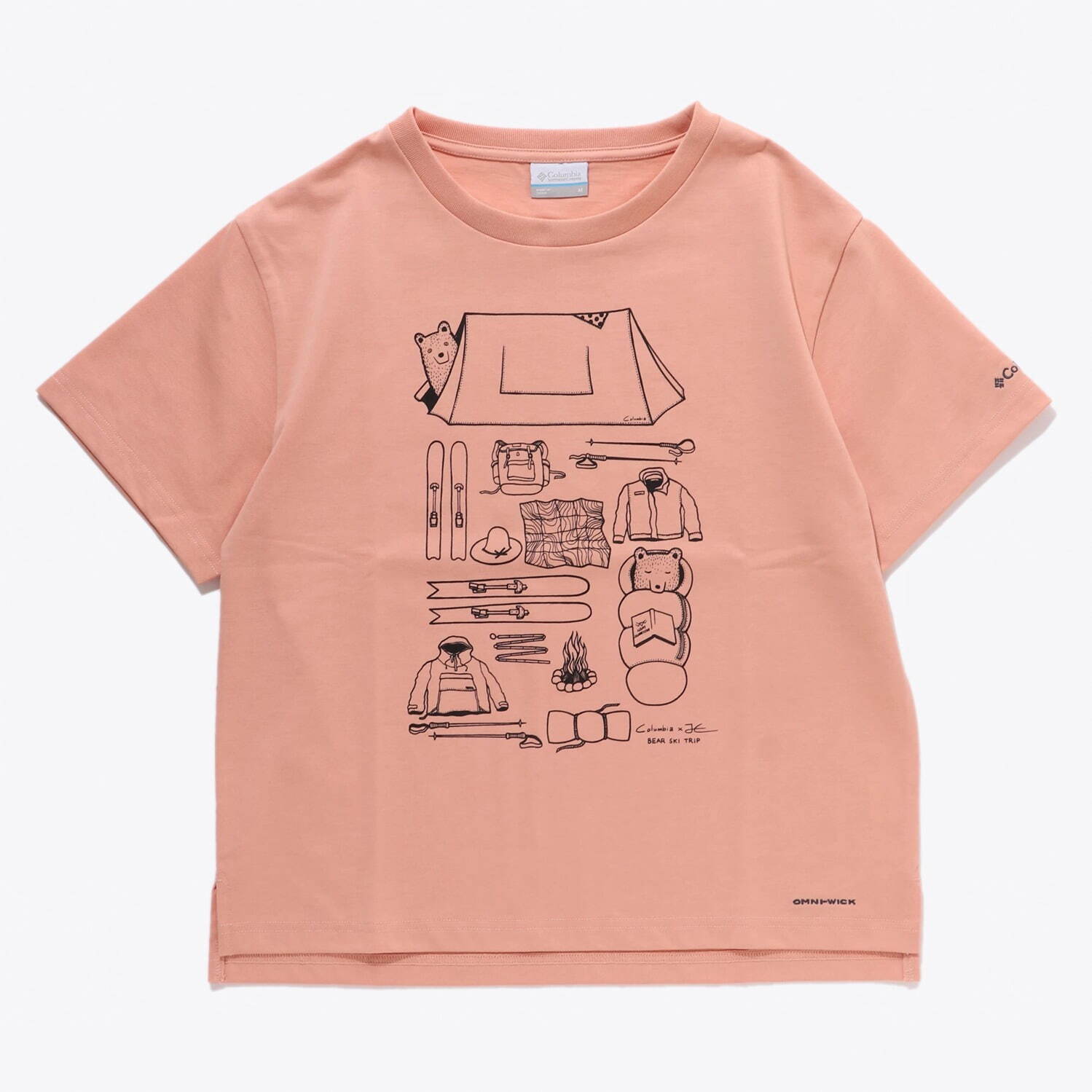コロンビア×ジョナス・クレアッソンのコラボTシャツ、“キャンプを楽しむ動物”のイラストを配して｜写真14