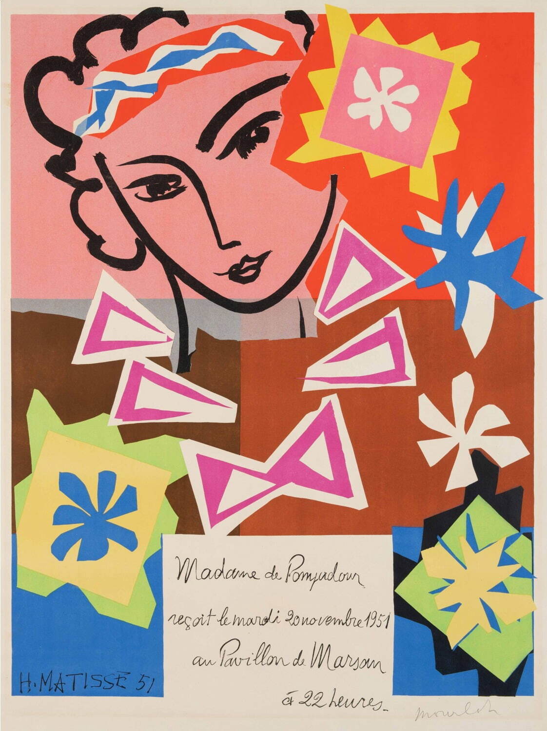 アンリ・マティス《ポンパドール夫人 パリ装飾美術学校の舞踏会》1951年、石版画