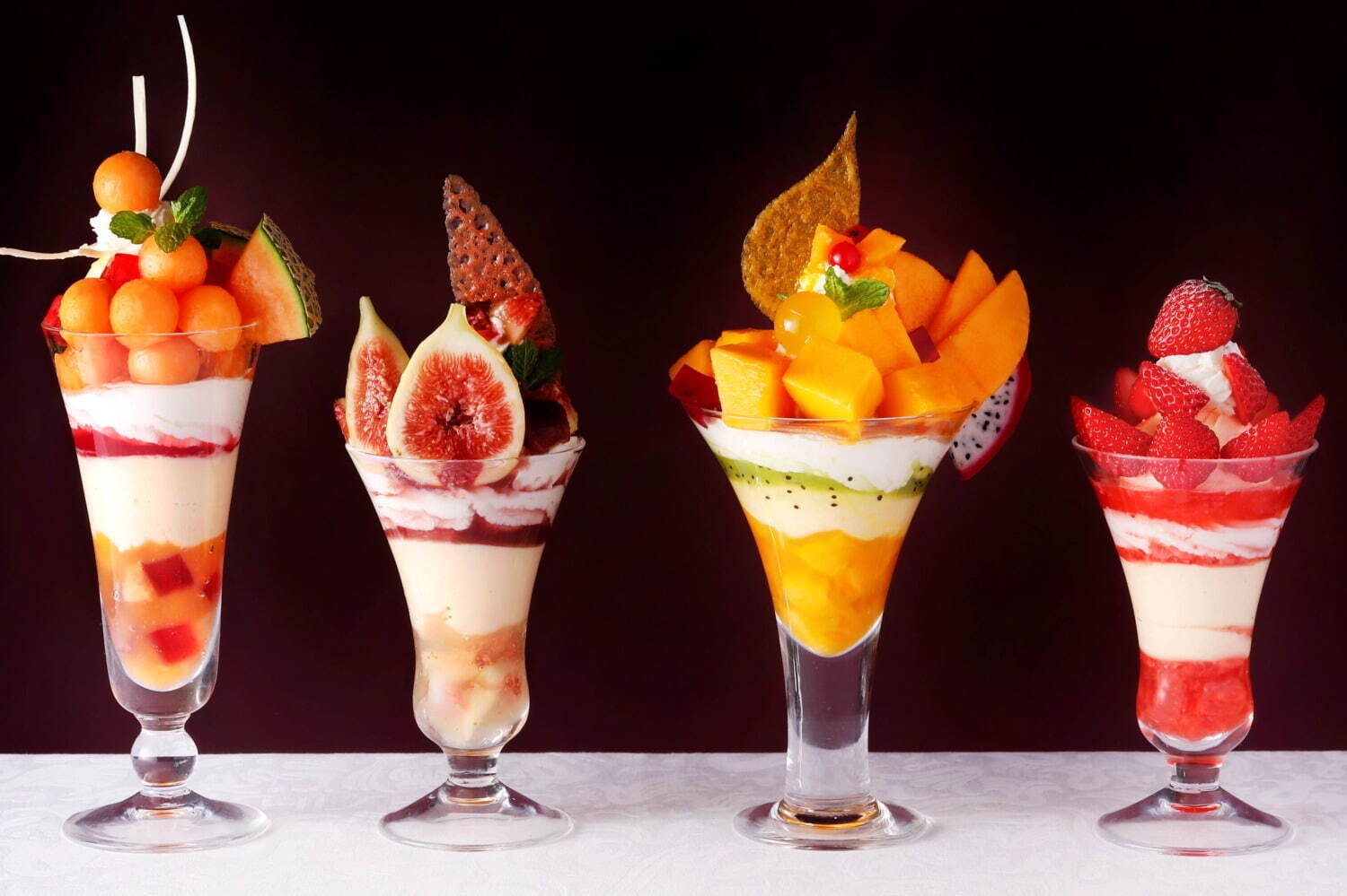 資生堂パーラー 銀座本店「真夏のパフェフェア」第2弾、和歌山産の無花果や富良野メロンの限定パフェ