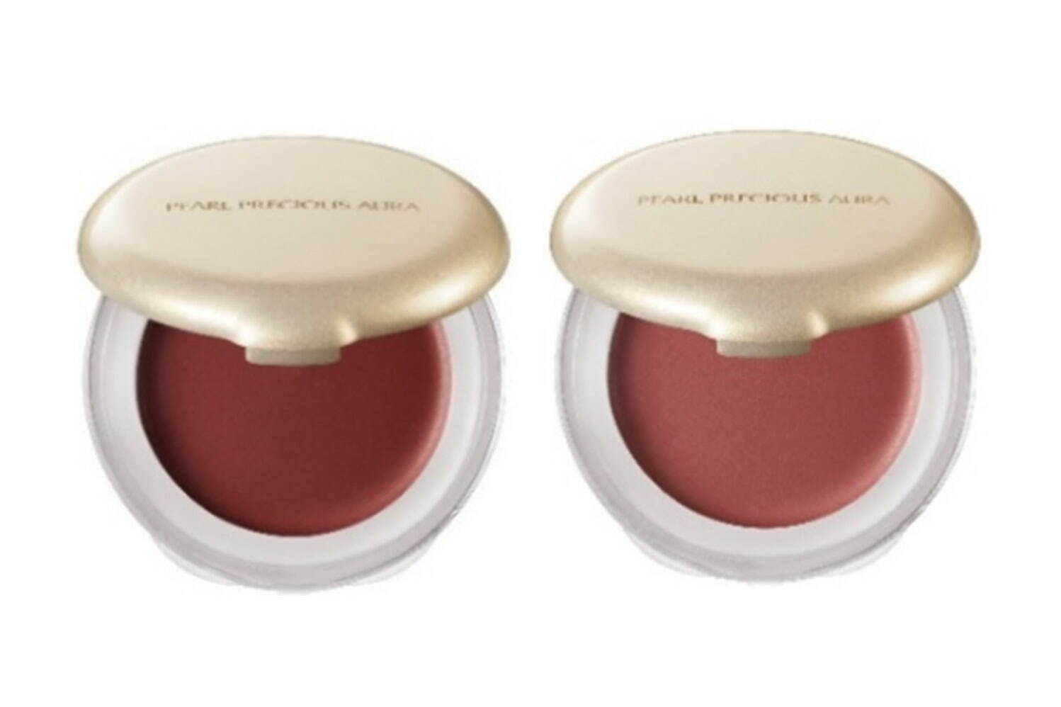 (左から)「PEARL PRECIOUS AURA リップ＆チークカラー」 ブラウンローズ、ピンクベージュ 各3,850円＜新色＞