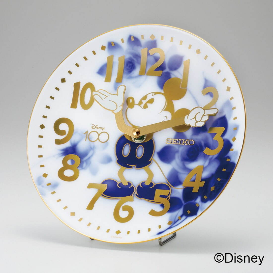 セイコーディズニー創立周年限定の絵皿時計、ミッキーマウスの