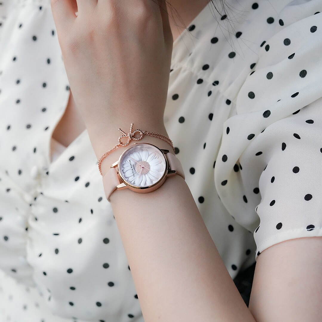 オリビア・バートンの腕時計「3Dデイジー」文字盤に“1輪の花 ...