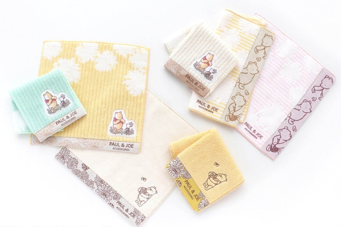 ポール & ジョー アクセソワ「くまのプーさん」のハンカチ、レトロな“プー＆花柄”デザイン