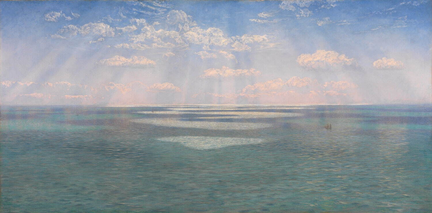 ジョン・ブレット 《ドーセットシャーの崖から見るイギリス海峡》
1871年　Photo: Tate