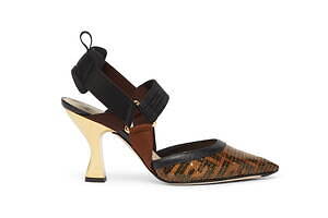 Fendi 紫 ストラップ付きハイヒール Vintage Fendi Geometric Purple and Red Slingback Heels-size