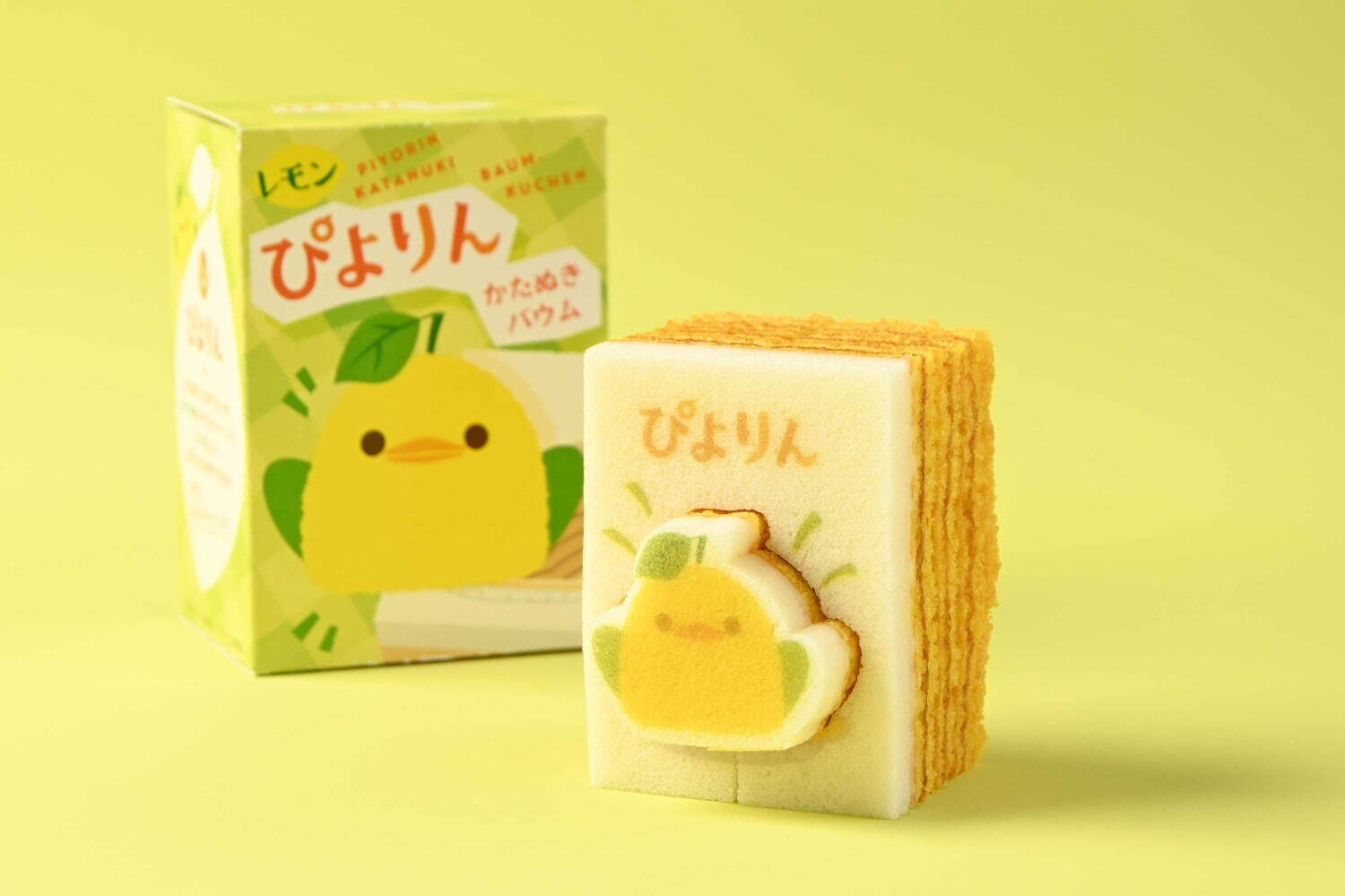 「ぴよりんかたぬきバウム(レモン)」594円
