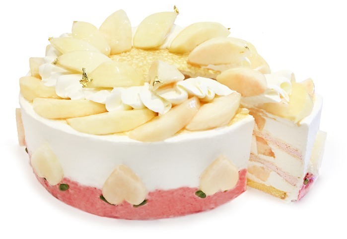 カフェコムサ「桃のミルクレープ」