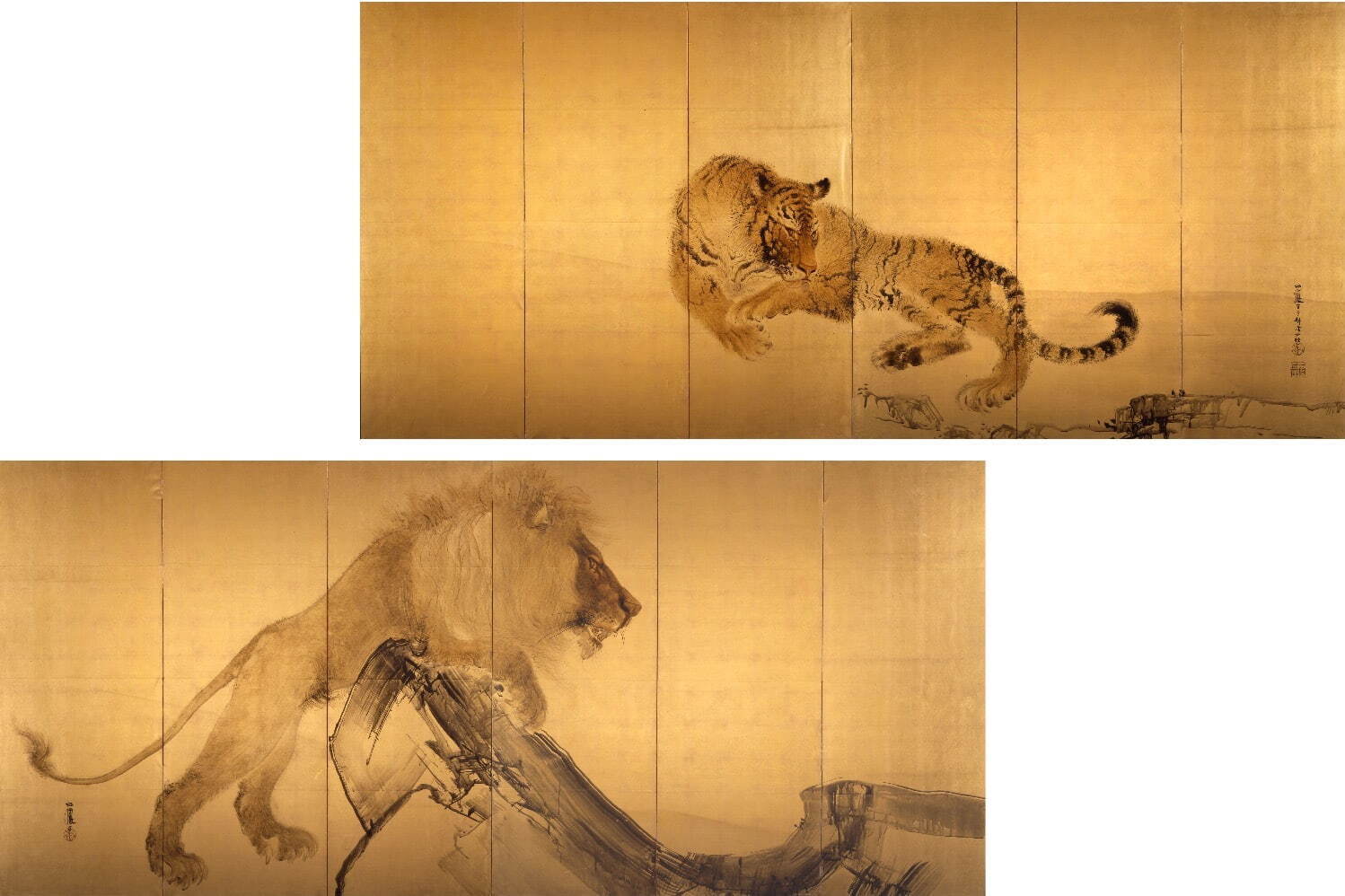 竹内栖鳳 《虎・獅子図》 1901年 三重県立美術館蔵
［後期展示］