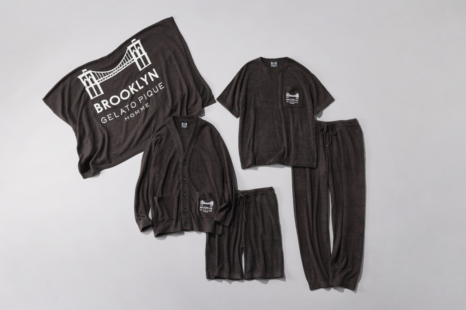 ジェラート ピケ オム×バーニーズ ニューヨーク、“コラボ刺繍入り”とろける肌触りのルームウェア