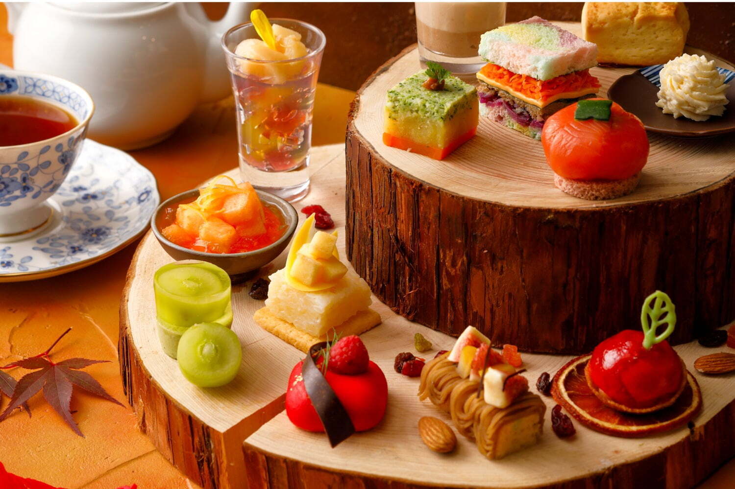 モンブラン｜琵琶湖マリオットホテルの秋アフタヌーンティー、栗＆いちじくのモンブランや“りんご型”スイーツなど